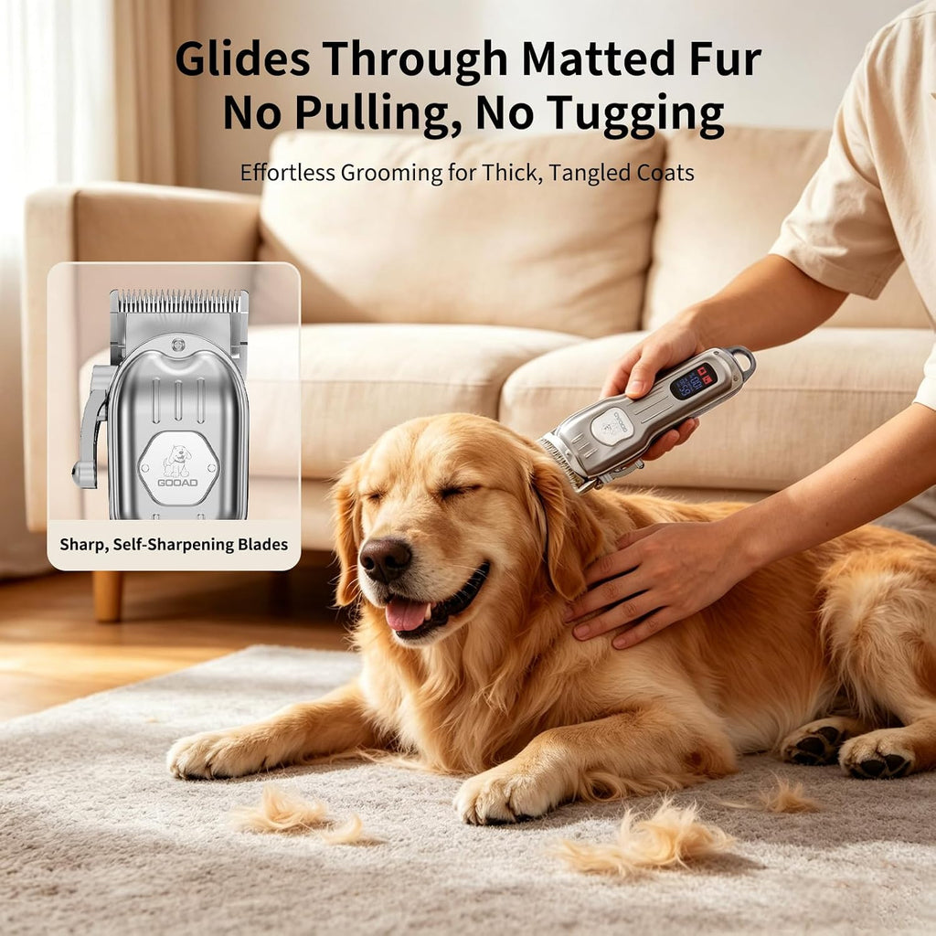 Dog Cordless Grooming Kit Low Noise for Heavy Thick Hair&Coats