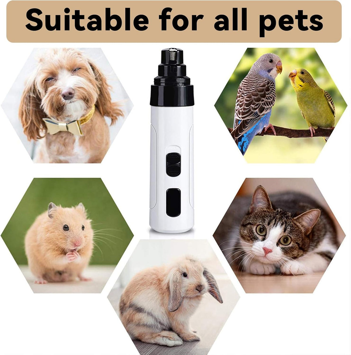 Silent Paws Quiet Pet Nail Grinder, 2 Replacement Heads