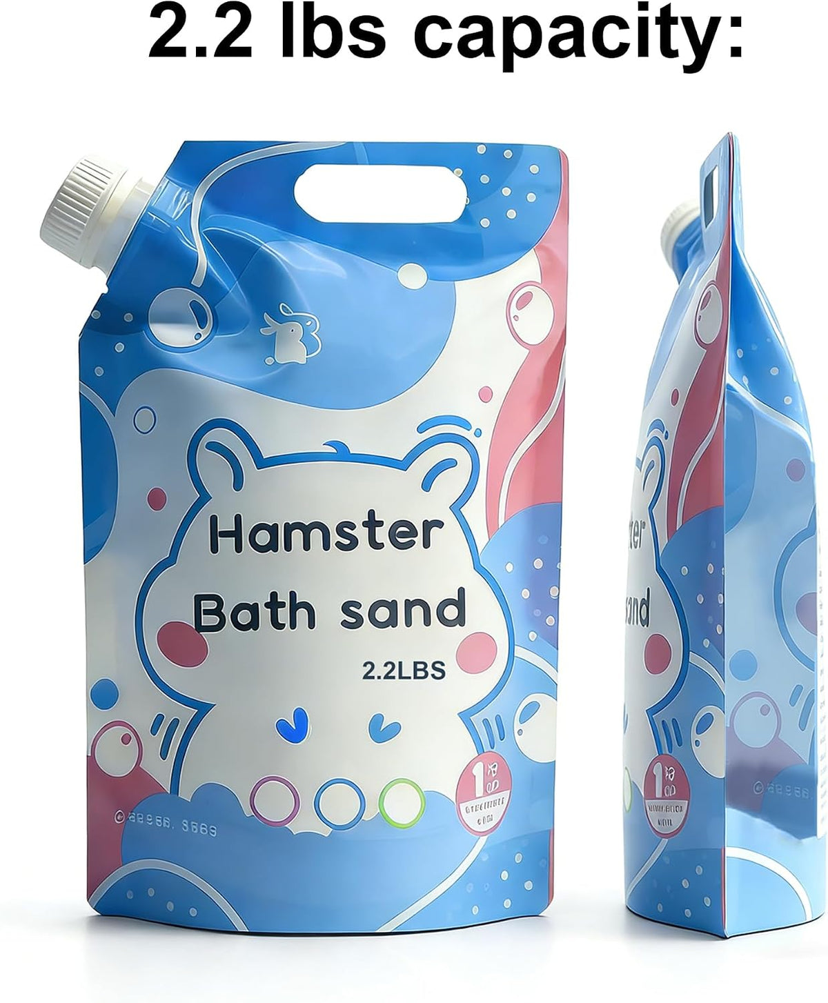 Meow&Woof Hamster Sand Bath Container, Large Sandbox Toilet Gerbil Batheoom, Hamster Sand, 2.2lbs Chinchilla Dust Bath, 100% Natural Sands