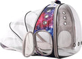 Galaxy Blue Cat Bubble Backpack, Back Extension Space Capsule Astronaut Clear by halinfer