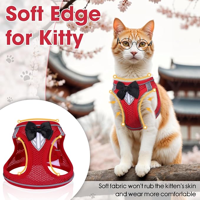 Cat Vest Harness and Leash Set for Walking, Escape Proof, Adjustable Kitten - Image 8