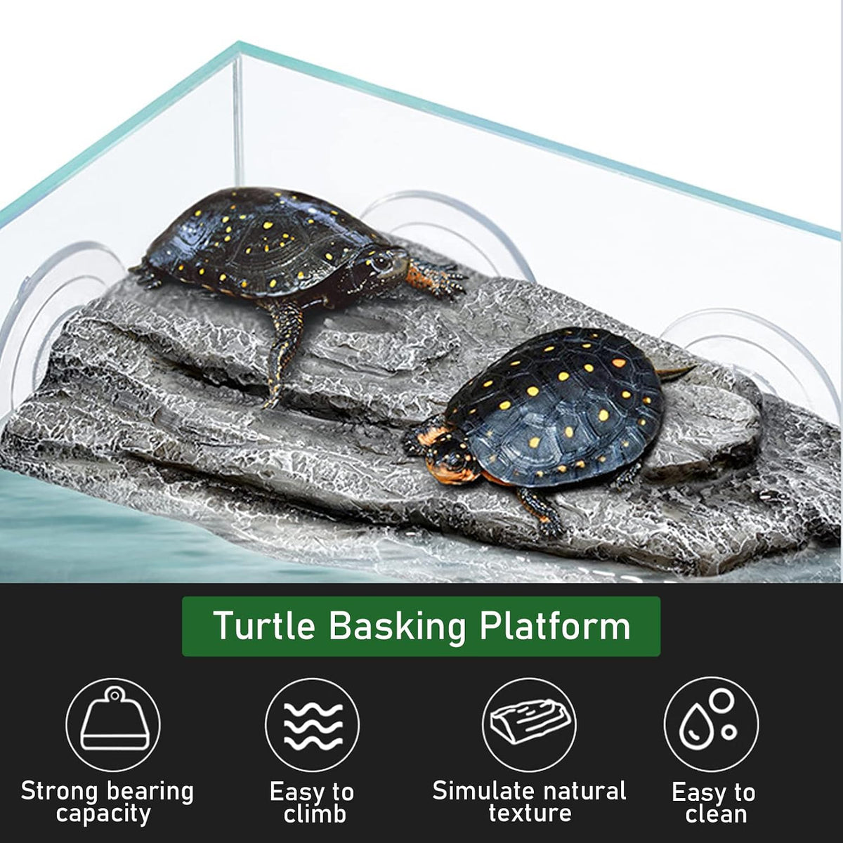 Tfwadmx Turtle Basking Platform Floating Resting Dock Terrace Stone,Grey