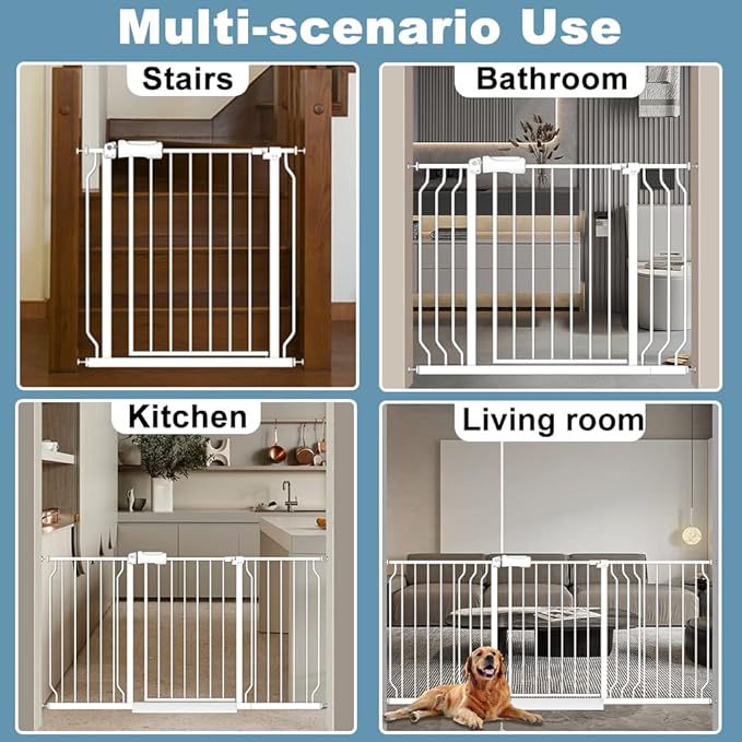 Extra Wide Baby Gates 48-53 Inch Child Dog Pet Gate Indoor Adjustable Safety - Image 7