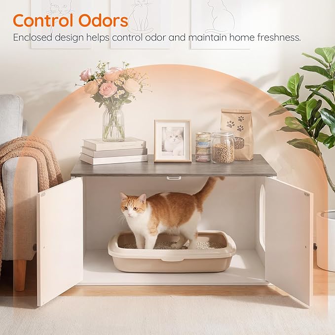 HOOBRO Cat Litter Box Enclosure, Hidden Litter Box Furniture - Image 6