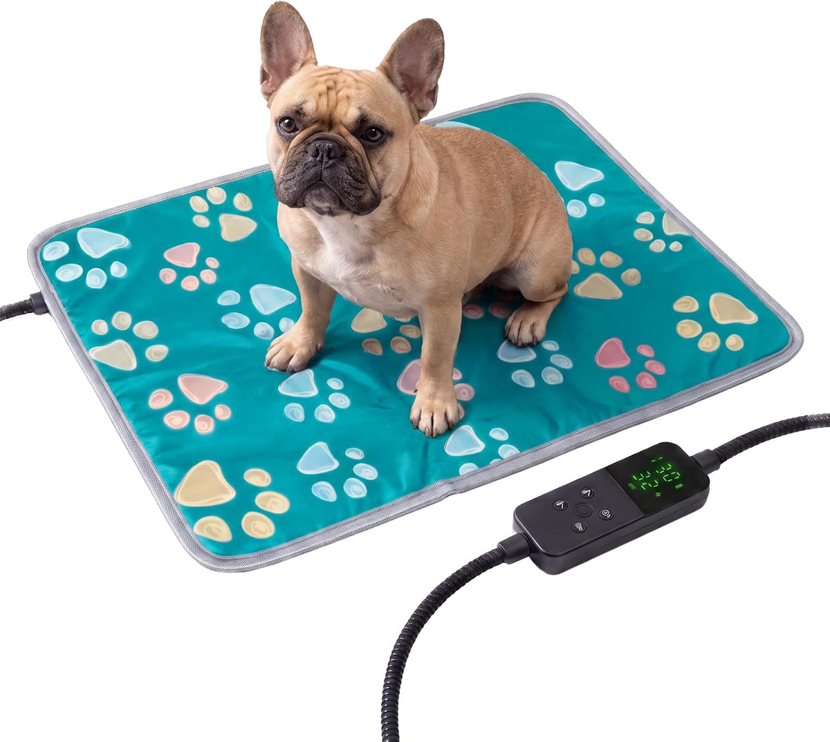 furrybaby Pet Heating Pad for Cats & Dogs, 24x16 in, Heated Mat with Timer