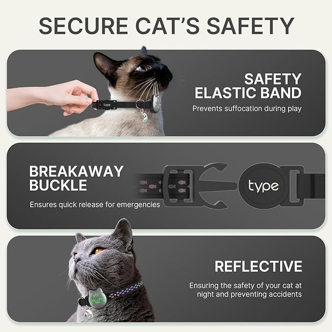 Waterproof Airtag Cat Collar, Breakaway Cat Airtag Collar - Image 4