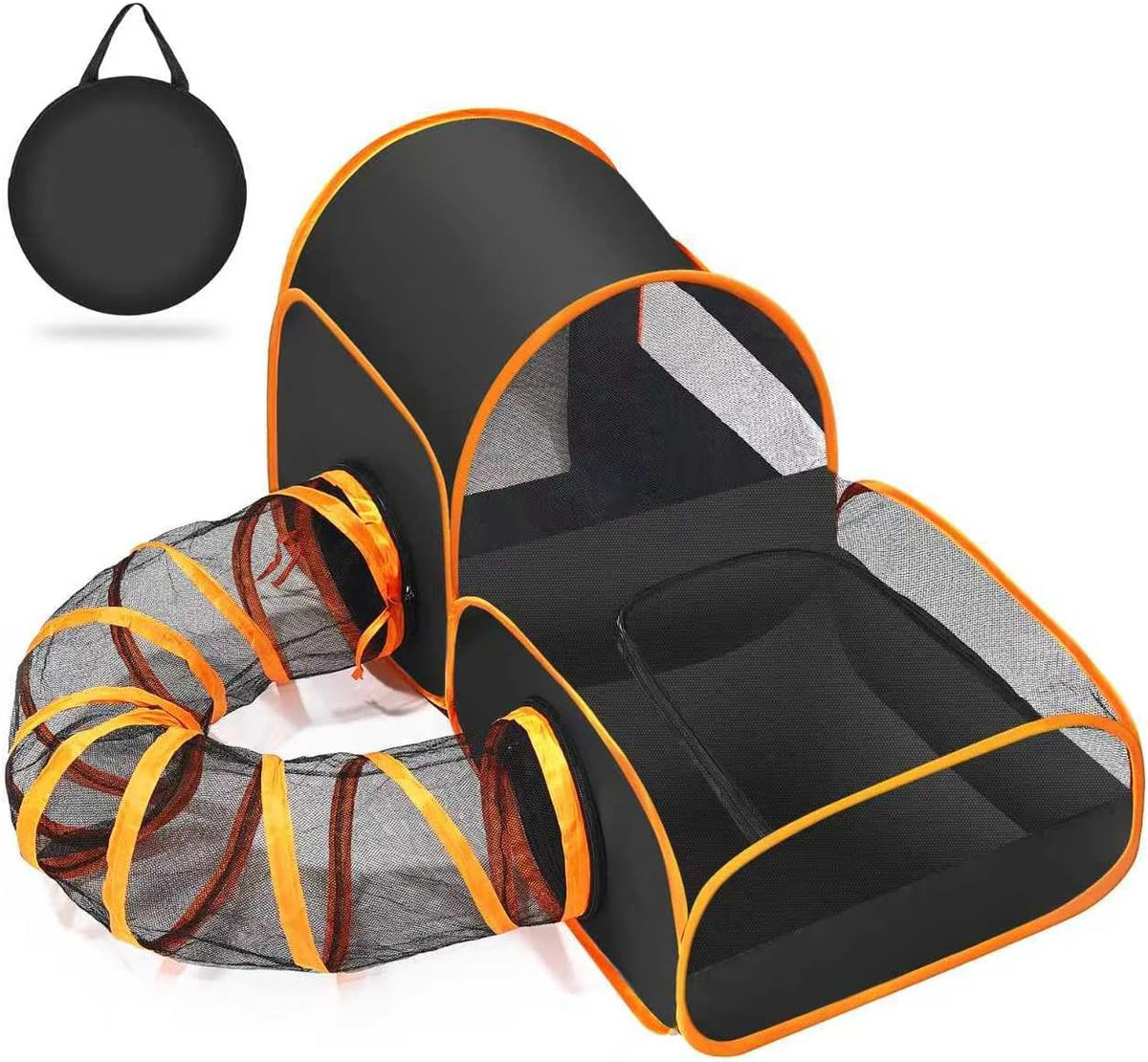 Tailtastic Indoor/Outdoor Cat Playpen with Surround Tunnel 2 Zones Grey