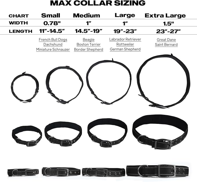 PetiFine Dog Collar for Large Dogs, Neoprene Padded and Adjustable, Reflective - Image 5