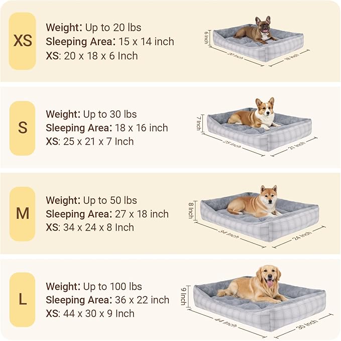 MIHIKK Rectangle Dog Beds for Large Dogs & Cats, Orthopedic Sleeping Pet Bed - Image 4