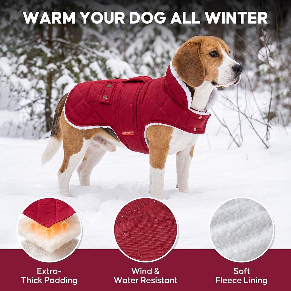 KYEESE Waterproof & Windproof Dog Coat for Small Dogs Puffer Jacket