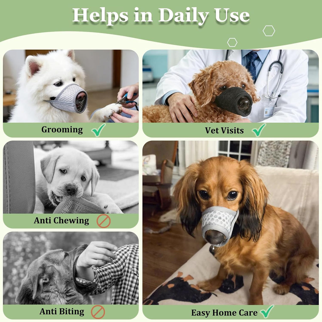 Mayerzon Dog Muzzle, Puppy Soft Mesh Muzzles for Grooming Biting Chewing