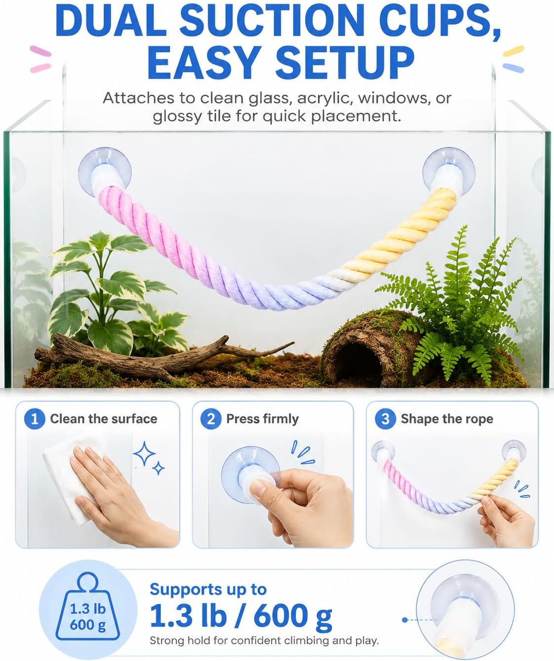 Ball Python Tank Accessories, Bendable Snake Climbing Rope