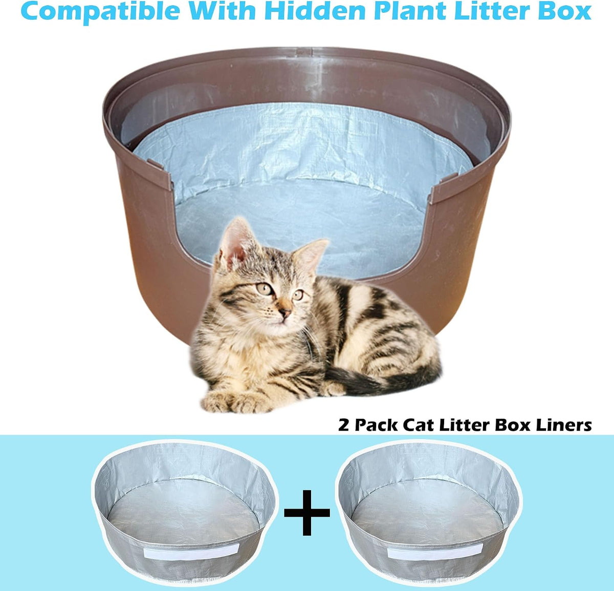 2 Pack Reusable Liners Compatible with Hidden Plant Litter Box
