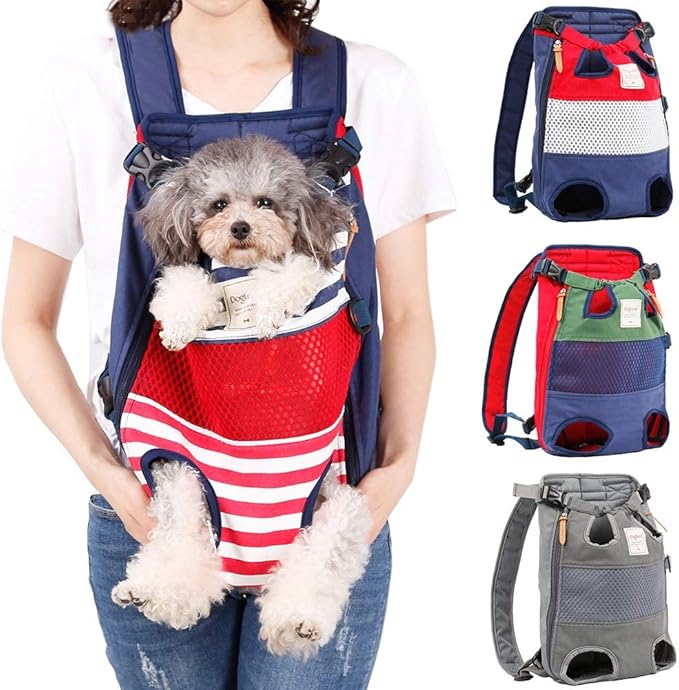 Dog Carrier Backpack, Pet Front Carrier Backpack Legs Out Dog Chest Carrier by Coppthinktu