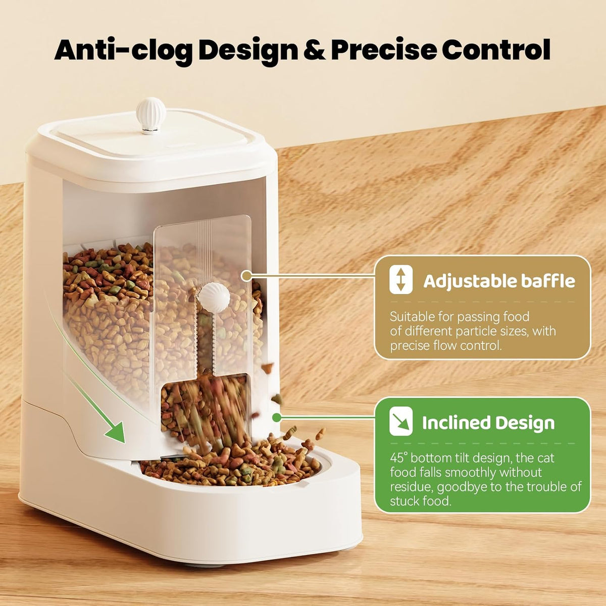 JUNSPOW Automatic Cat Feeder & Water Dispenser Set (Bowl not Included)