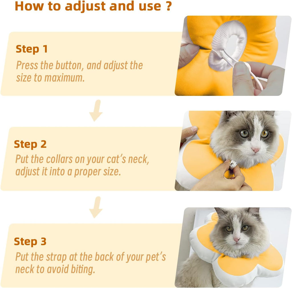 Cat Cone Collar,Cute Flower Waterproof Elizabethan e Collar for Cat and Small Dog Anti-Bite Lick Wound Healing Protective Neck Cone After Surgery Recovery Collar for Small Pet,All-Season Style