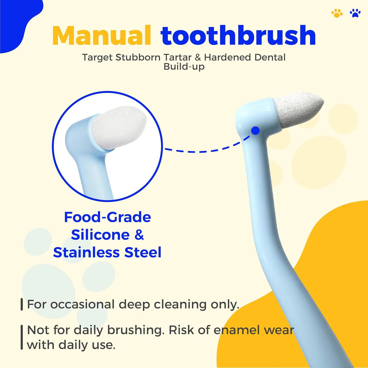 Cat Toothbrush Kit with 3 Compact-Head Brushes and Cat Finger Toothbrush