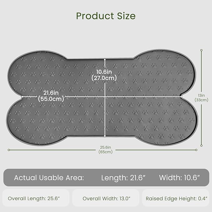 Dog Food Mat Anti-Slip Silicone Dog Bowl Mat Thicker Pet Placemat Waterproof - Image 2