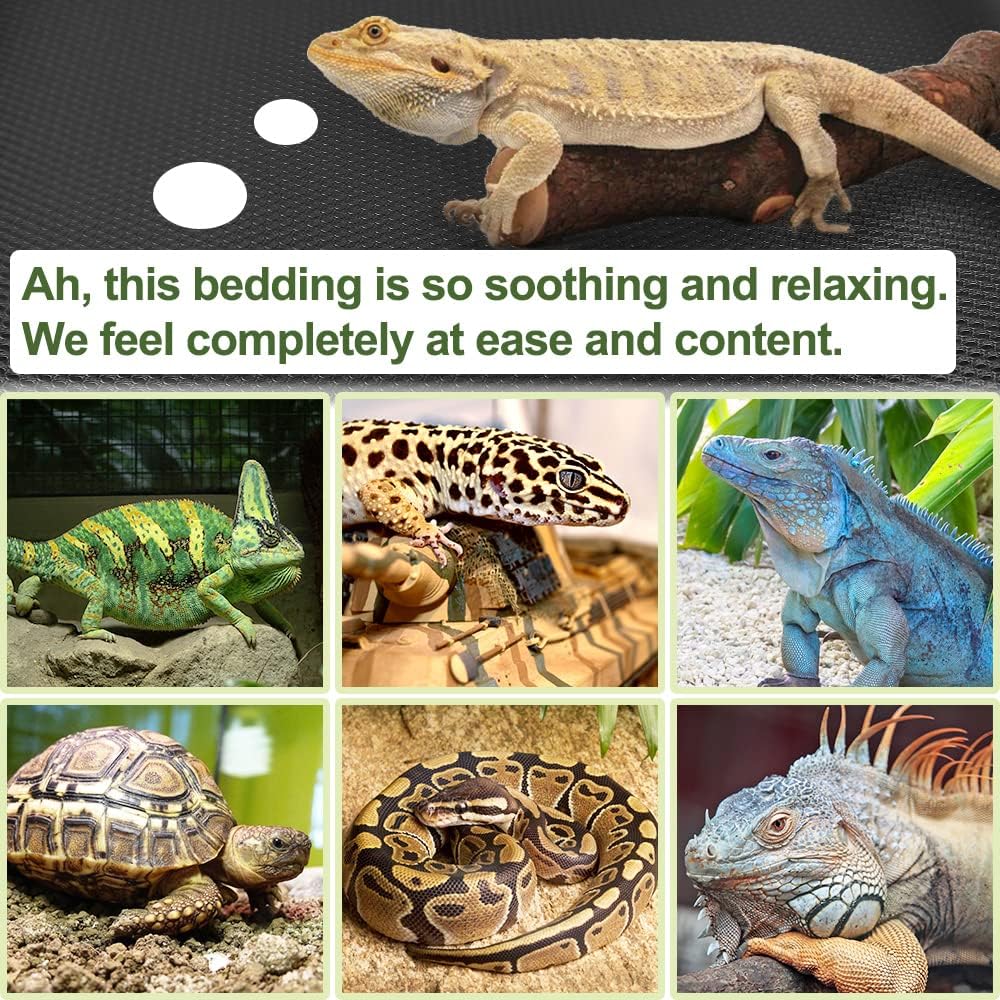 Reptile Carpet, Reptile Mat, Bearded Dragon, Leopard Gecko Substrate,Bearded Dragon Tank Flooring, Snake,Tortoise Bedding, Bearded Dragon Tank Accessories (18"X 79", 2 PCS)