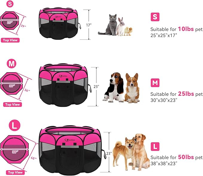 Dog Cat Playpen, Large Puppy Pet Playpen, Dog Crate Tent Cage Indoor/Outdoor - Image 9