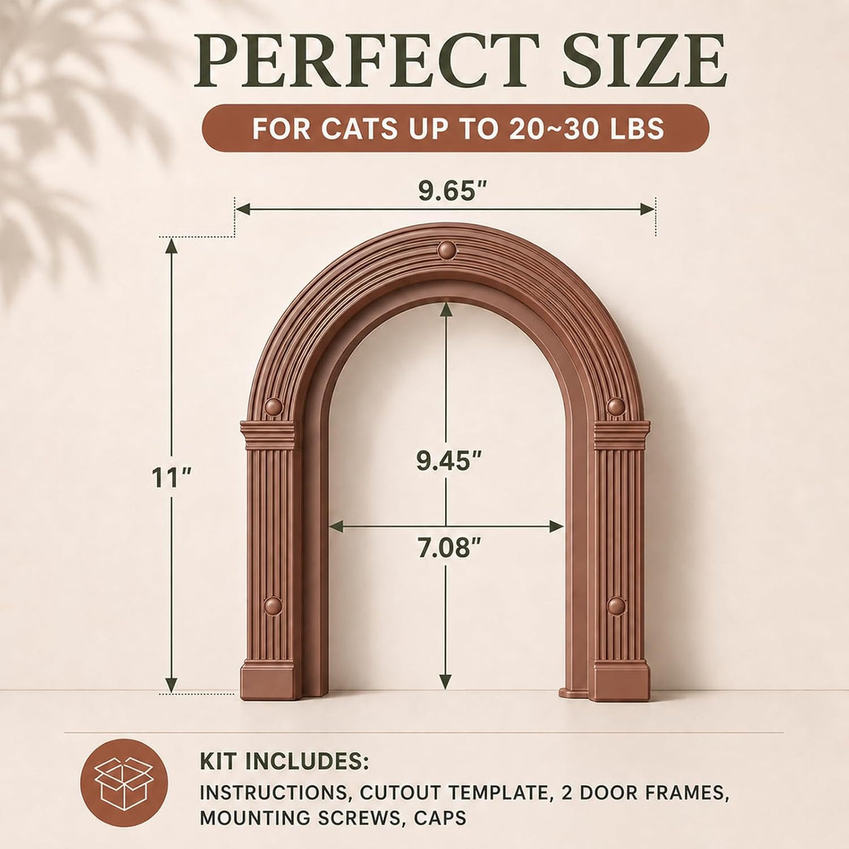 Cat Door for Interior Doors Large Cat Door for Cats Up to 25 lbs No-Flap