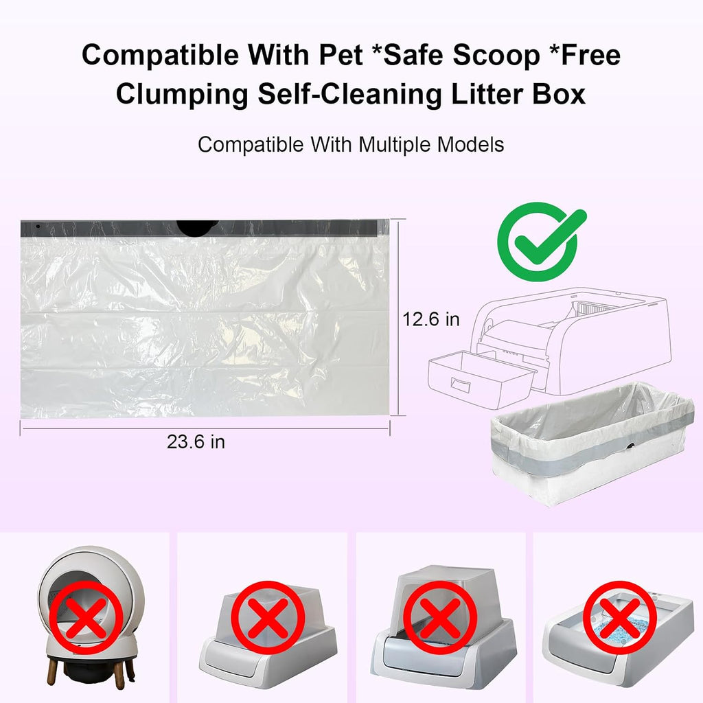 Cat Litter Box Liners for PetSafe Clumping Self-Cleaning Litter Box
