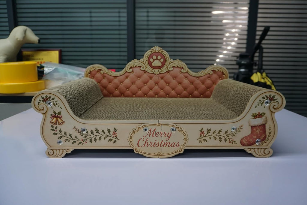 COOZMENT Sofa Shaped Scratching Couch,Thick Scratching Cardboard, Lounge Bed for Indoor Rest&Play, Sofa Scratcher Pad (23 "L X 12.2" W X 10.6 "H)