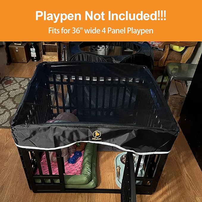 PJYuCien Dog Playpen Mesh Top Cover, Fits 36 Inch 4 Panels Regular Square - Image 2