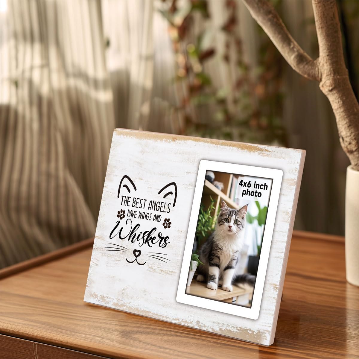Cat Memorial Gifts for Loss of Cat, Pet Picture Frame Cat Memorial Picture Frame, Cat Loss Sympathy Gift for Women, Family, Pet Memorial Gifts Cat, Loss of Cat Memorials 4x6 Photo Frame