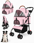 Pet Stroller, 3 in1 Foldable Dog Cat Stroller with Detachable Carrier-35lbs