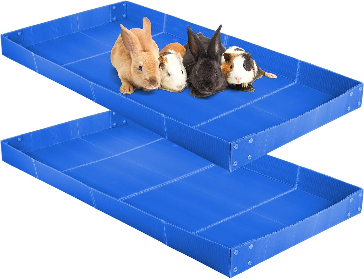 Wenqik 2 Pcs Guinea Pig Cage Liner Corrugated Plastic Base, Dark Black