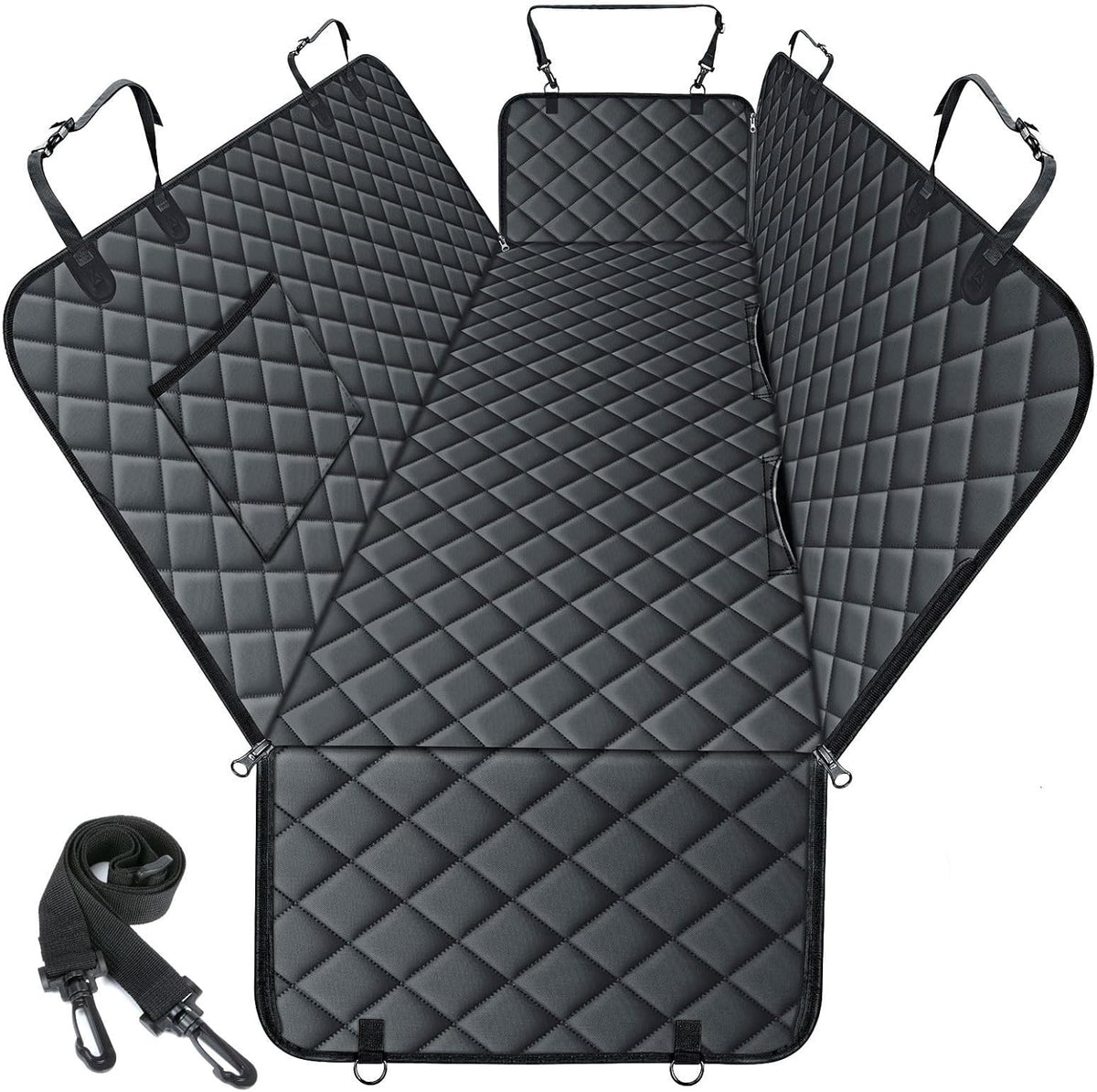 NECKORY Waterproof Dog Car Seat Cover for Back Seat, Pet Hammock- S, Black