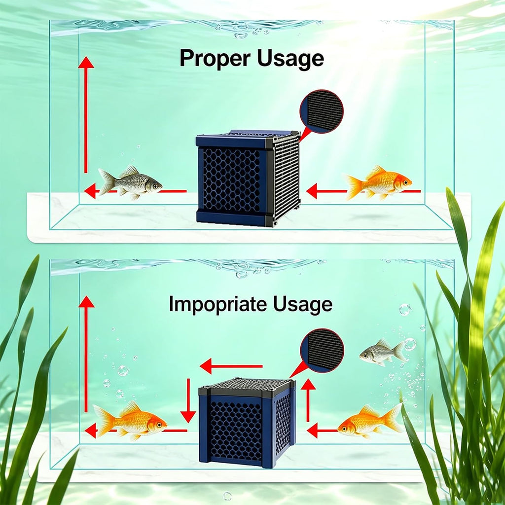 Fish Tank Filters Aquarium Filter Water Trough Filter Honeycomb Activated Charcoal Cube Water Odor & Cloudy Water Improvement for Fish Tanks, Horse Troughs, Ponds & Livestock Tanks