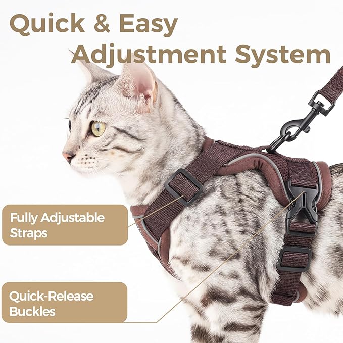 Cat Harness and Leash Set Escape Proof Tactical Medium Kitten Harness Emotional - Image 4