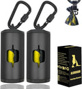 Metal Dog Poop Bag Holder 2-Pack w/Leash Clip|Durable Scratch-Resistant by SHAOUMAN