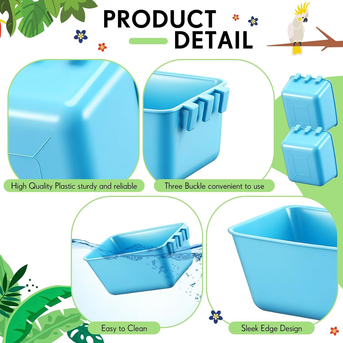Maxdot 20 Pcs Chicken Water Feeder Cup 16 oz Large Watering Cup, Light Blue