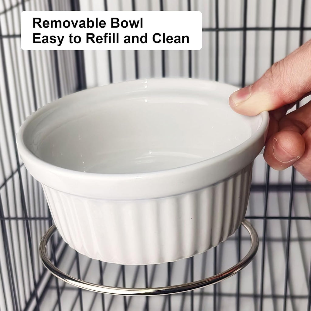 Ceramic Hanging Pet Bowl Bird Cage Feeder