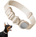 Dog Airtag Collar Adjustable Lightweight Nylon Dog Collar, Linen