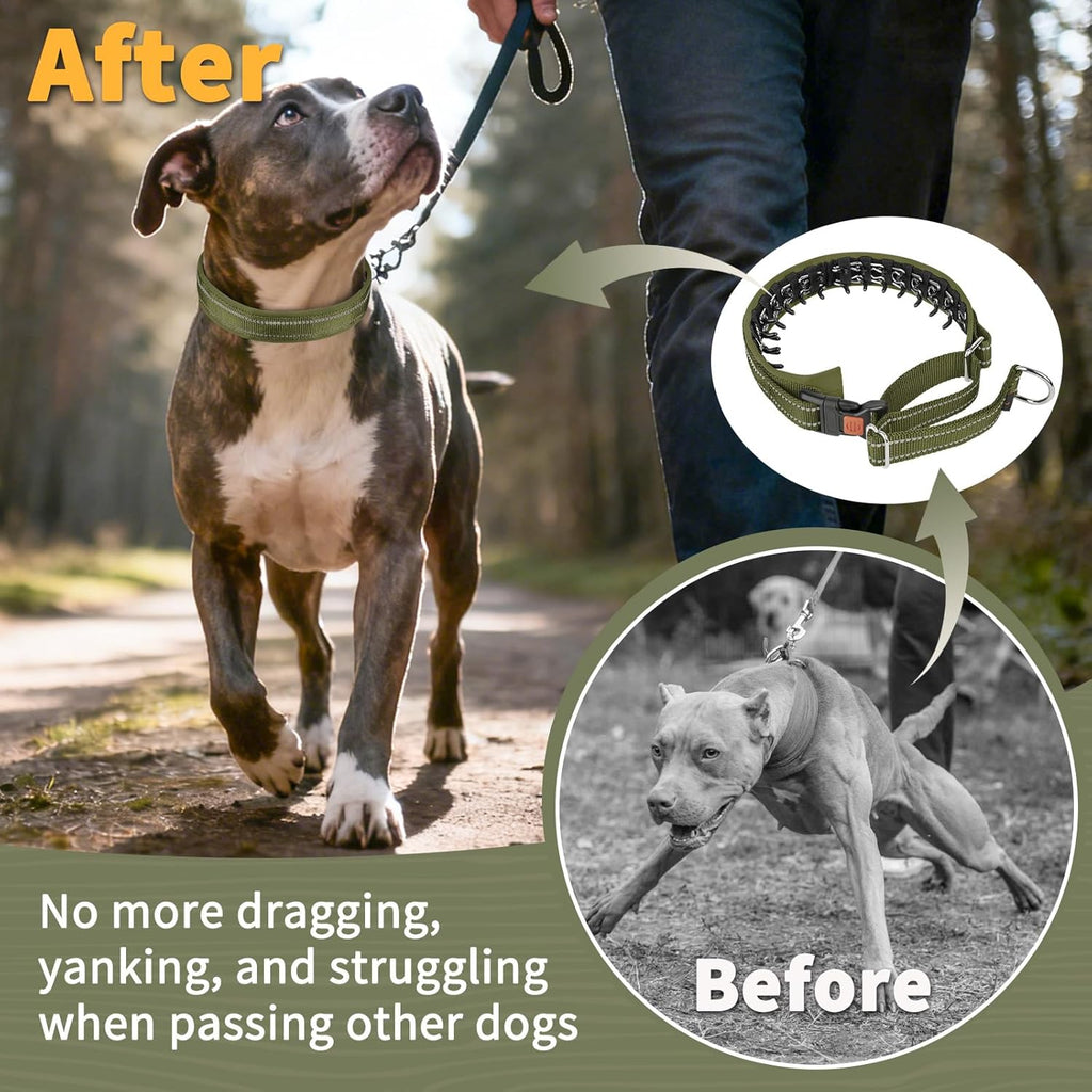Mayerzon Martingale No Pull Dog Walking Training Collar | Army Green, M/L