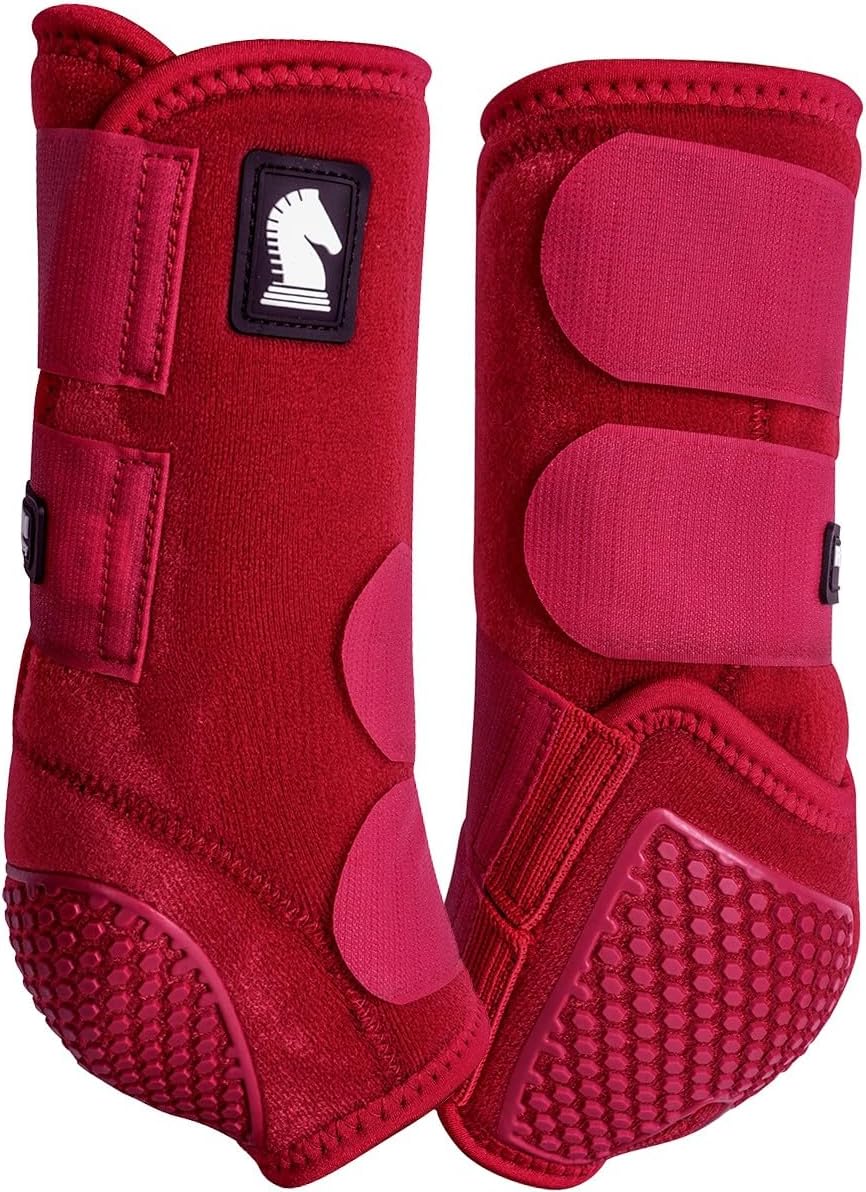 Classic Equine Flexion by Legacy2 Support Boots, Front (Crimson, Small)