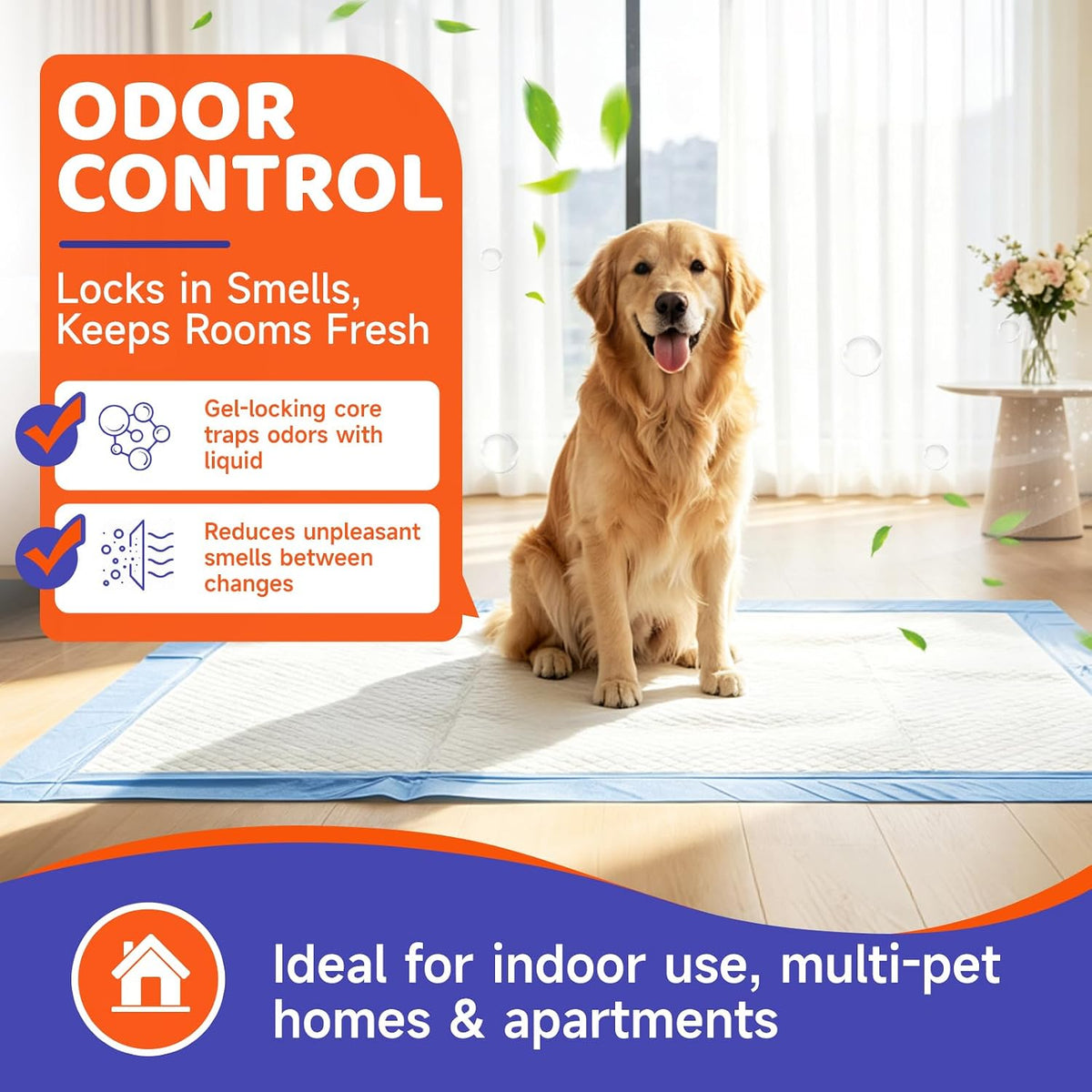 50-Pack 36×30in Super Absorbent Leakproof Disposable Puppy Pads,XXL
