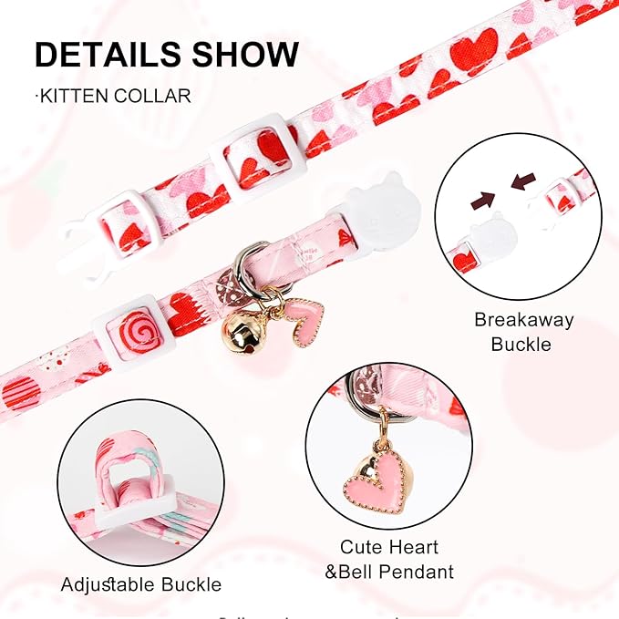 2 Pack Valentine's Day Cat Collar - Image 5