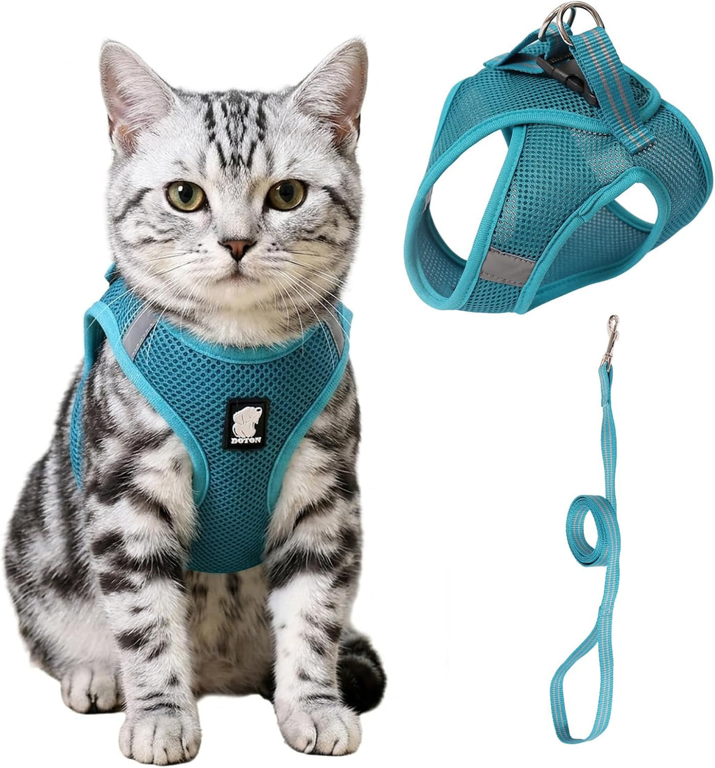 Cat Harness and Leash - Ultra Light Escape Proof Kitten Collar Cat Walking Jacket with Running Cushioning Soft and Comfortable Suitable for Puppies Rabbits