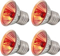 4 Pack UVA Infrared Reptile Heat Bulbs, Red Light, 25W
