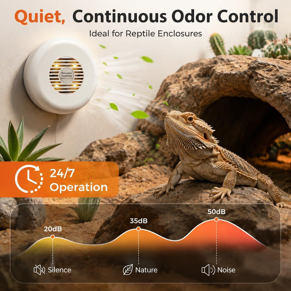 Reptile Enclosure Odor Eliminator, PCO Deodorizer for Terrariums
