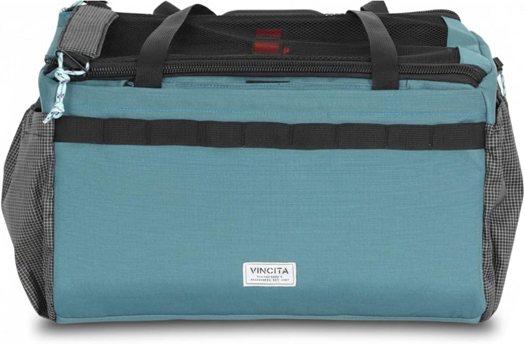 Vincita Caddy Pet Basket for Brompton Bike – Secure Aluminum Frame Dog & Cat Carrier – Breathable Mesh Top, Internal Safety Leash & Washable Liner – Fits Front Carrier Block (Green)