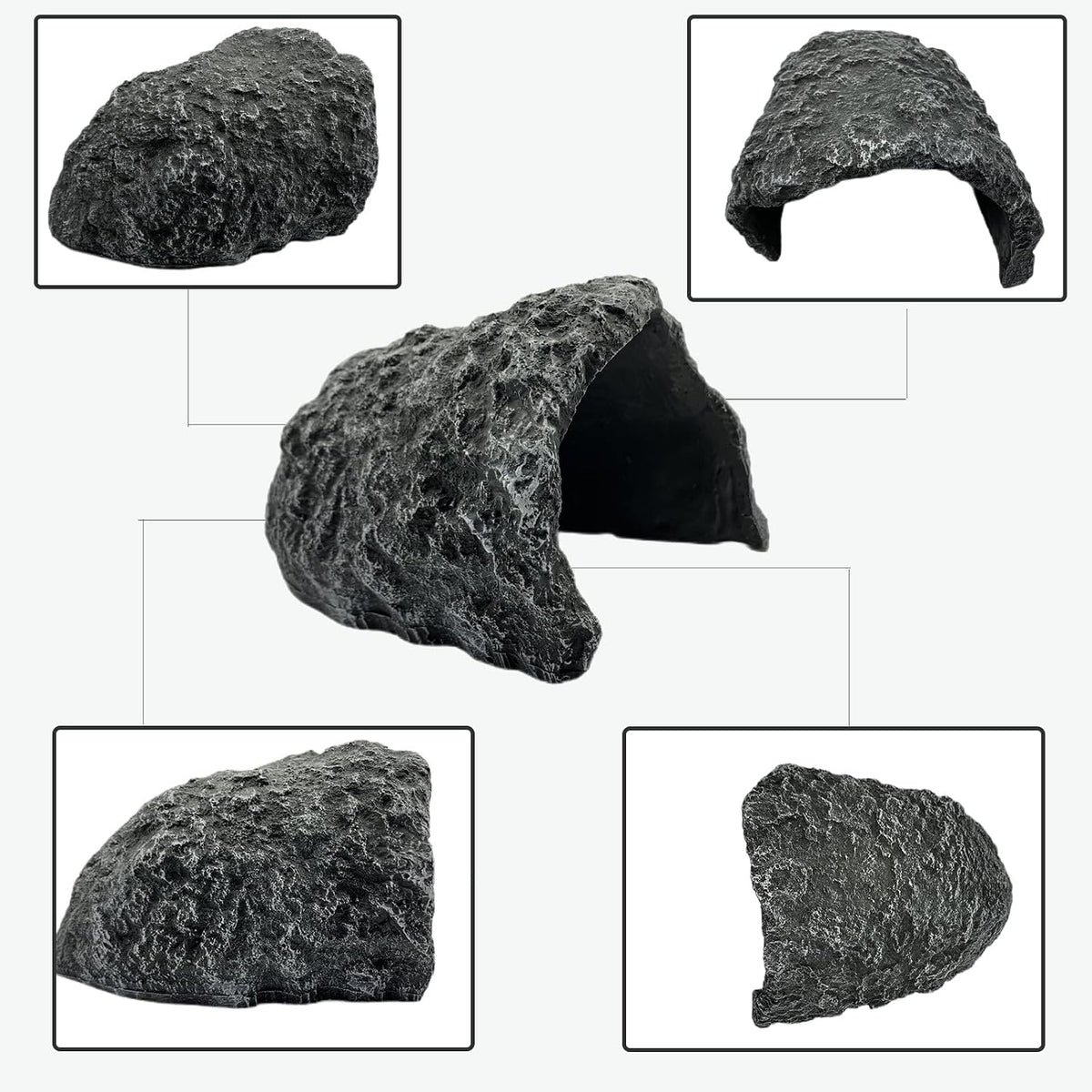 Large Reptile Habitat Hide Resin Snake Hides for Ball Pythons Reptile Hideout and Caves Bearded Dragon Hiding Simulation Rock Terrariums Hideout for Habitat Lizard Leopard Gecko Scorpions Frogs