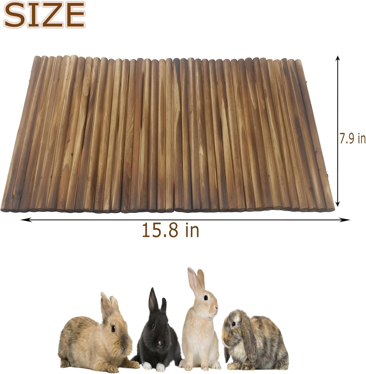 Guinea Pig Wooden Bridge Ladder（15.8 x 7.9 in）, Wooden Flexible Hideout - Extra Large Wooden Rabbit Climbing Tunnel Hideaway for Bunny Guinea Pig Chinchillas Hedgehogs and Other Rodents