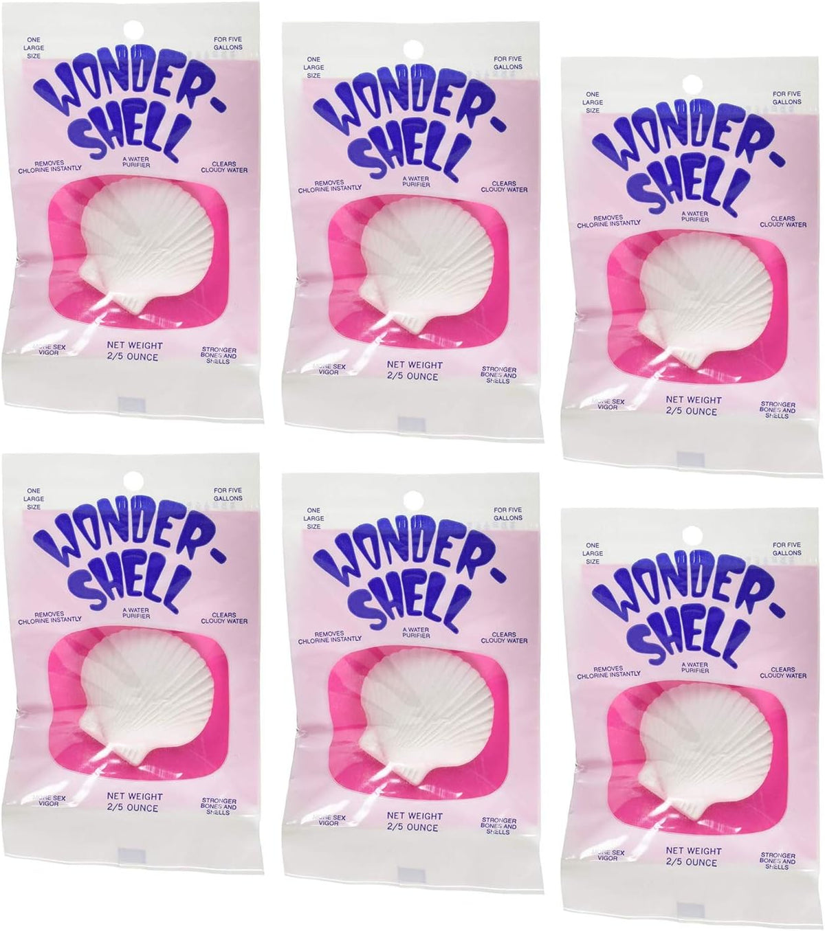 (6 Pack) Weco Wonder Shell Natural Minerals, Large, for a Total of 6 Large Shells