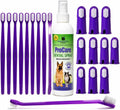 DORCYA Golden Retriever Dental Care Kit for Large Breeds 10 Dog Toothbrushes 10 Dog Finger Brushes 1 Breath Freshener Spray 1 Bonus Toy